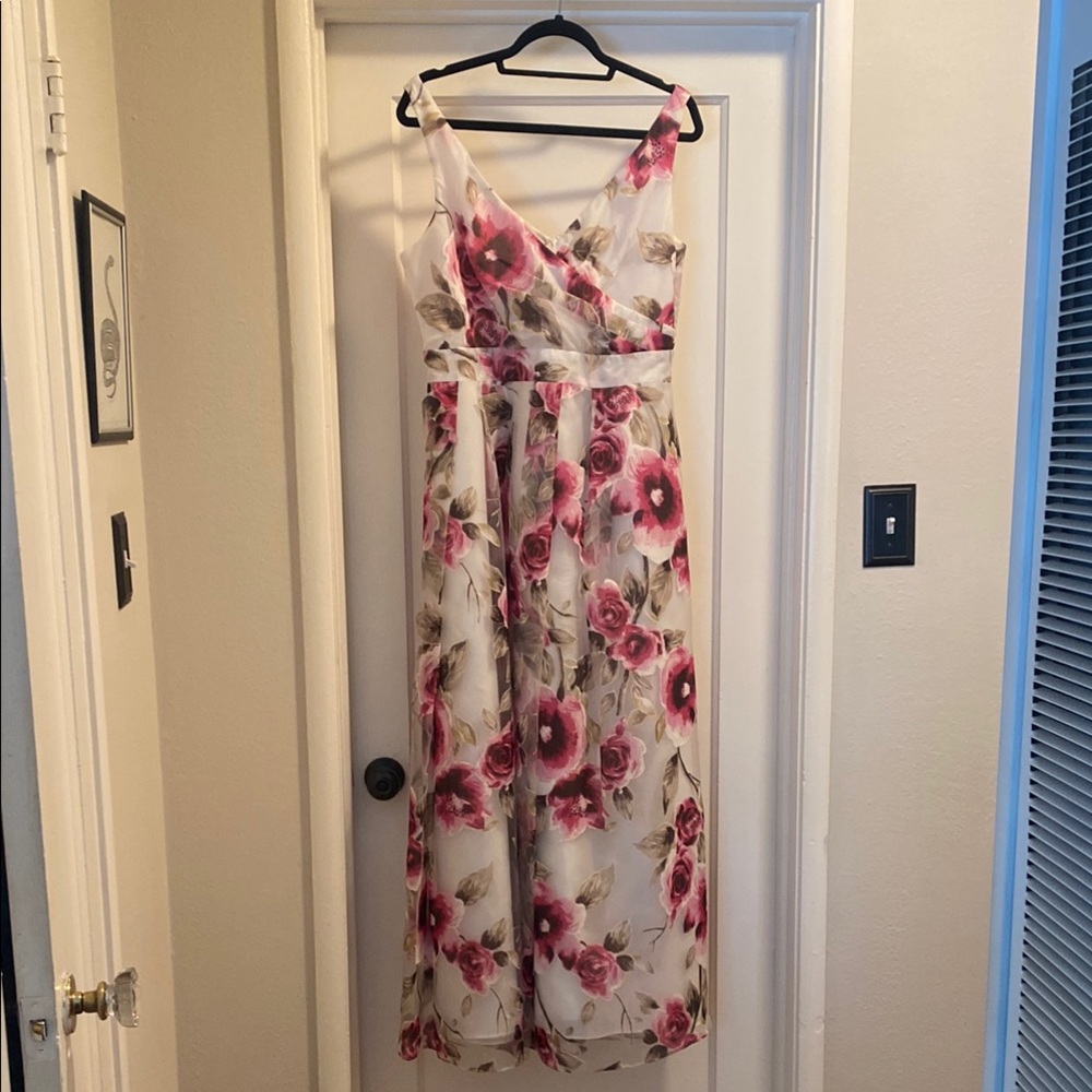 Floral Sleeveless Dress - Pink and White